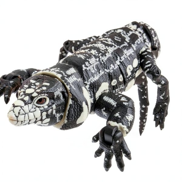 3D Printed Realistic Tegu Replica by Lukes Lizards White Model Animal-4