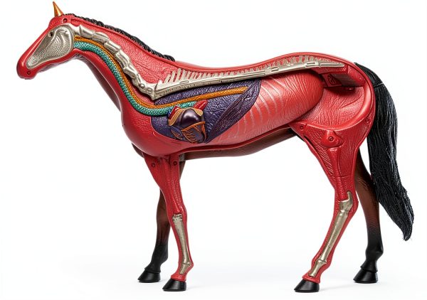 4D Horse Anatomy Model SORECI Skeleton Specimen 26-Part Detachable-2
