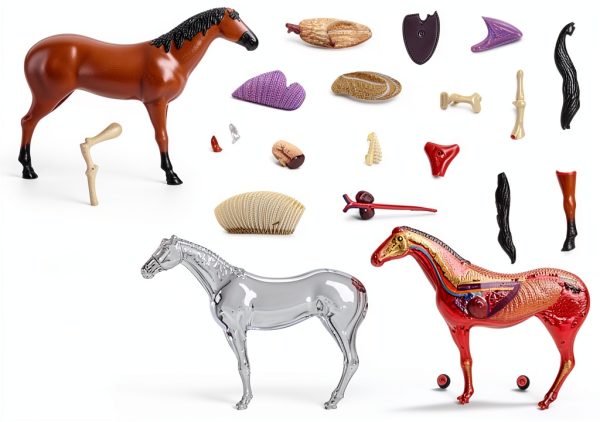 4D Horse Anatomy Model SORECI Skeleton Specimen 26-Part Detachable-4