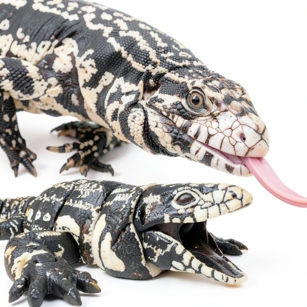 3D Printed Realistic Tegu Replica by Lukes Lizards White Model Animal-3